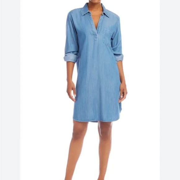 Chambray Shirt Dress for Women Size LP - Picture 1 of 6